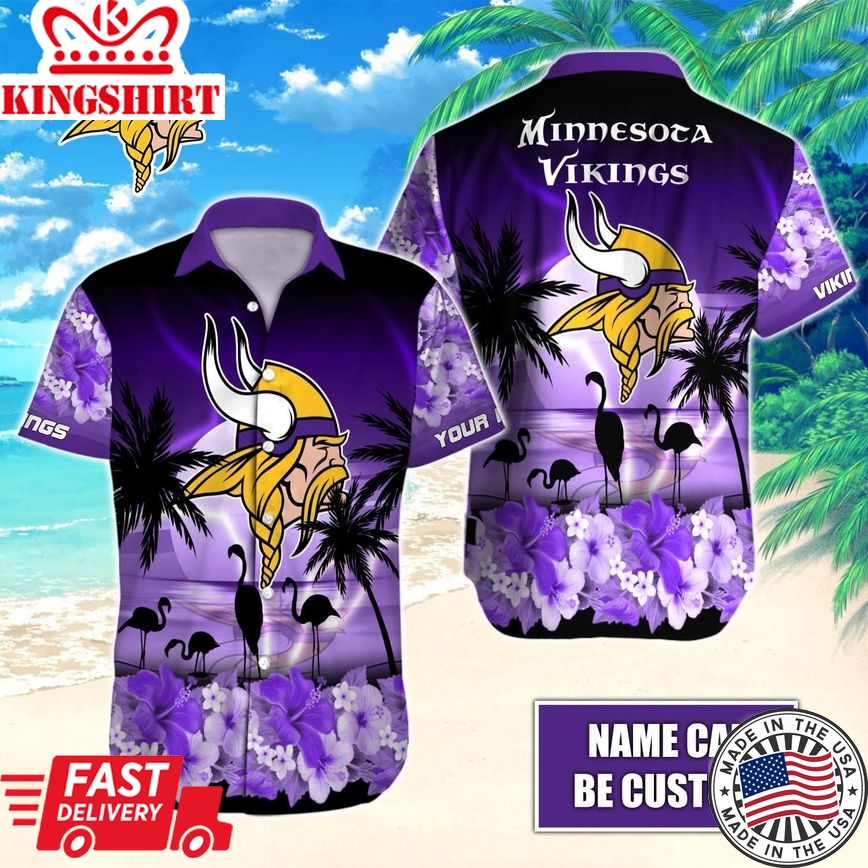 Minnesota Vikings Triumph Etched in Custom Hawaiian Tee