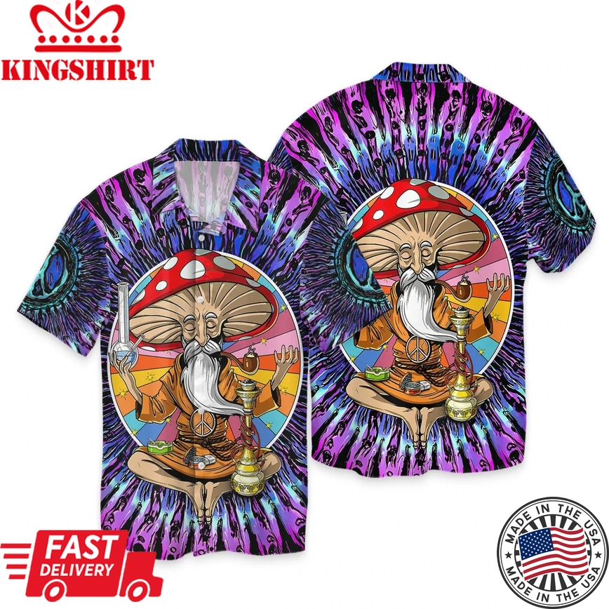 Mushroom Hippie Trendy Hawaiian Shirt For Men, Women