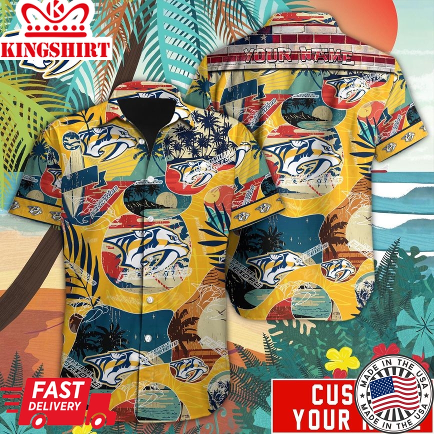 Nashville Predators Custom Name Hawaiian Shirt