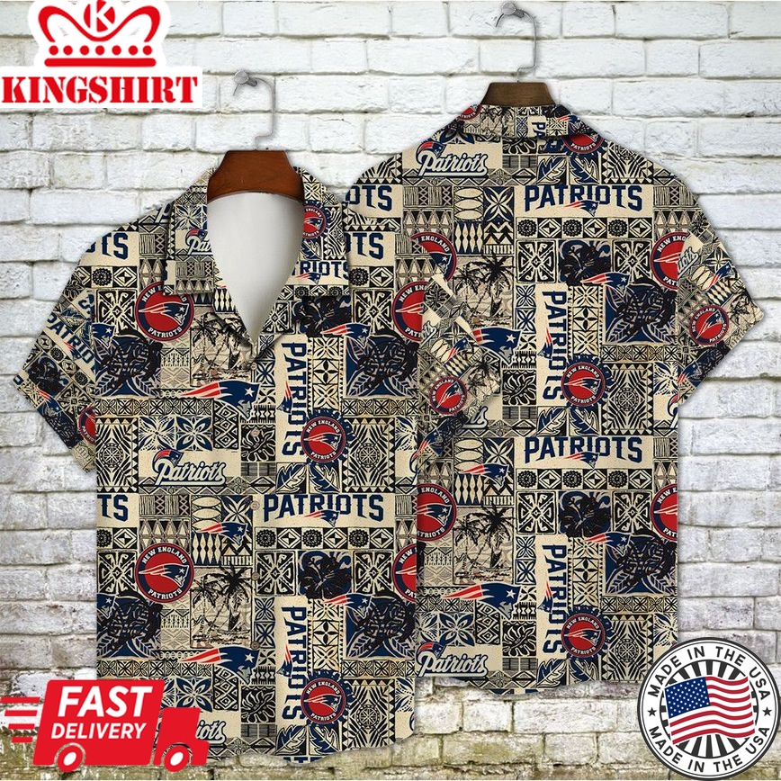 New England Patriots Inspired Aop Hawaiian Shirt