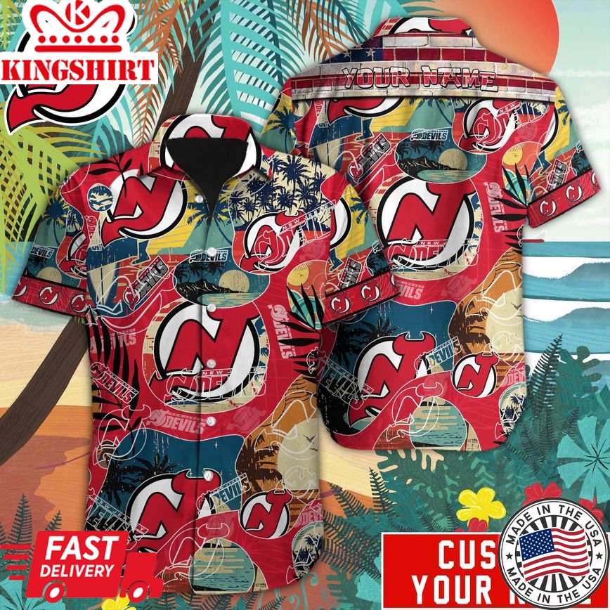 New Jersey Devils Custom Name Hawaiian Shirt