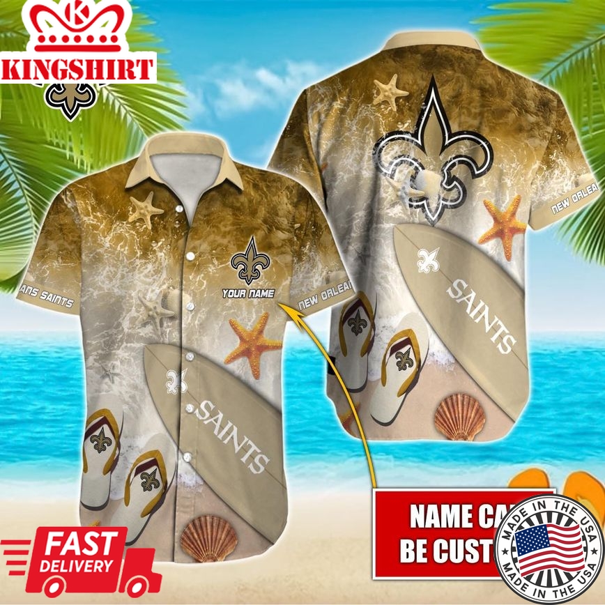 New Orleans Saints Custom Name Hawaiian Shirt