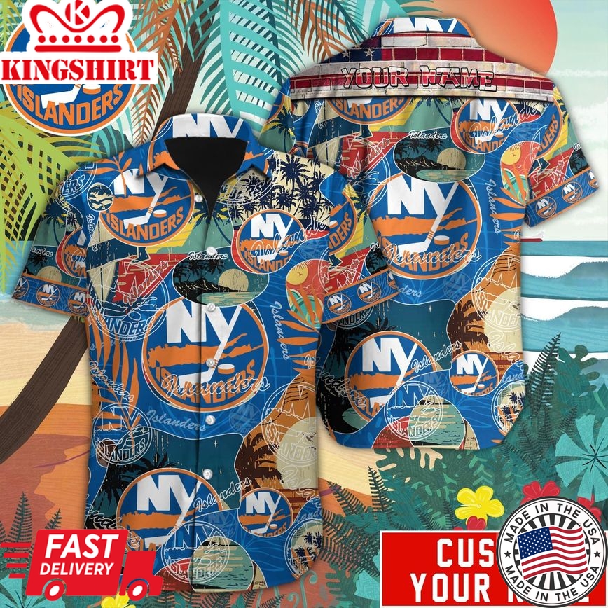 New York Islanders Custom Name Hawaiian Shirt