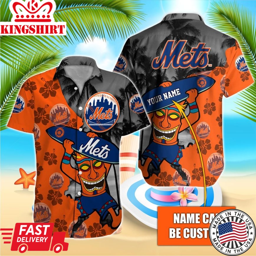 New York Mets Customizable Name Tropical Shirt