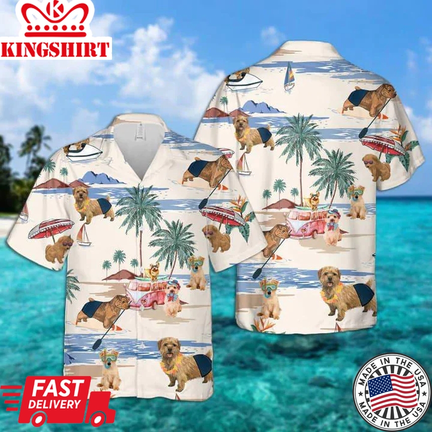 Norfolk Terrier Summer Beach Trendy Hawaiian Shirt, Trendy Hawaiian Shirts For Men Women Short Sleeve Aloha Beach Shirt