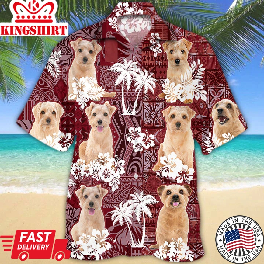 Norfolk Terrier Trendy Hawaiian Shirt, Gift For Dog Lover Shirts, Men's Trendy Hawaiian Shirt, Summer Hawaiian Aloha Shirt