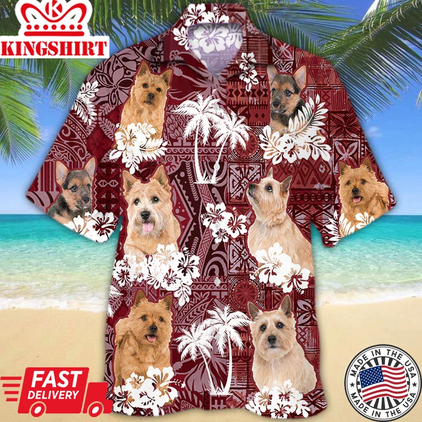 Norwich Terrier Trendy Hawaiian Shirt, Gift For Dog Lover Shirts, Men's Trendy Hawaiian Shirt, Summer Hawaiian Aloha Shirt