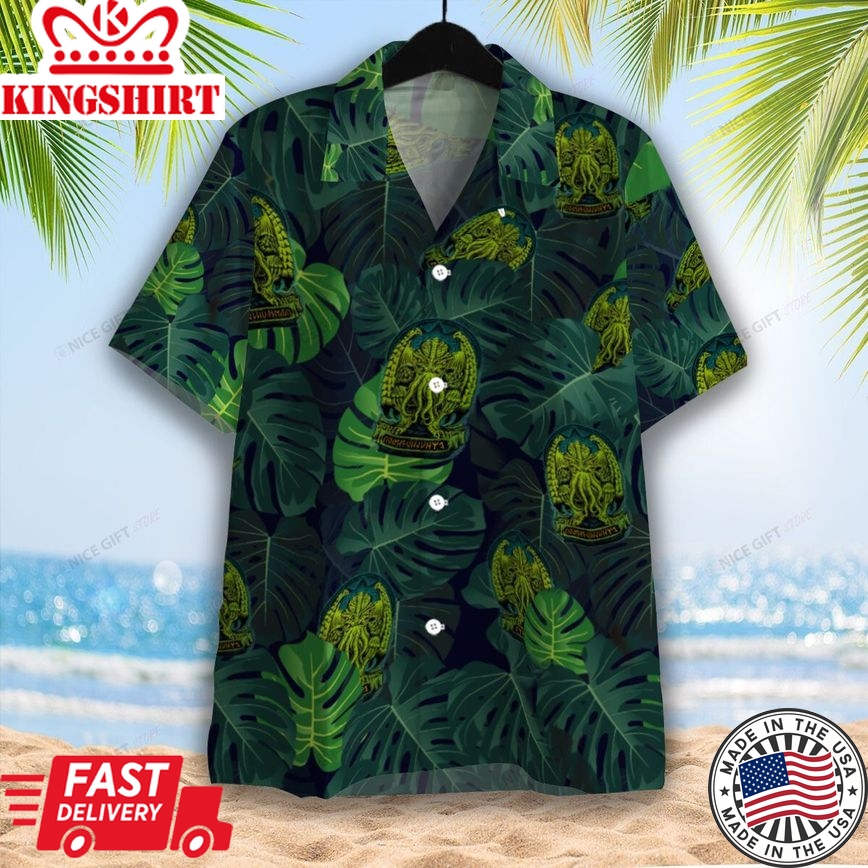 Oceanic 3D Cthulhu Design Immersed in Hawaiian Tee