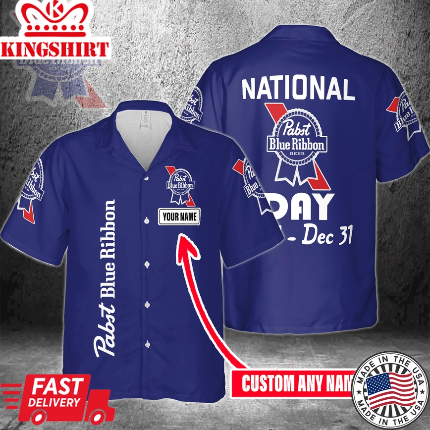 Pabst Blue Ribbon Fans Personalized Hawaiian Shirt