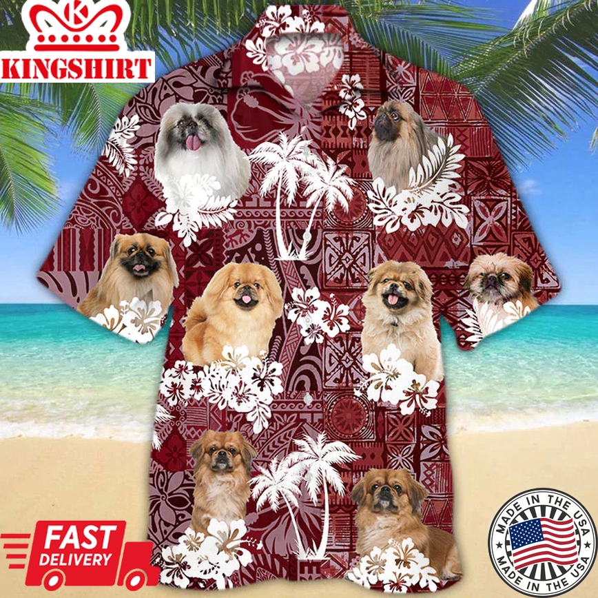 Pekingese Trendy Hawaiian Shirt, Gift For Dog Lover Shirts, Men's Trendy Hawaiian Shirt, Summer Hawaiian Aloha Shirt