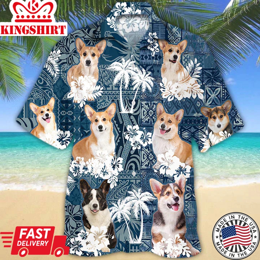 Pembroke Welsh Corgi Trendy Hawaiian Shirt