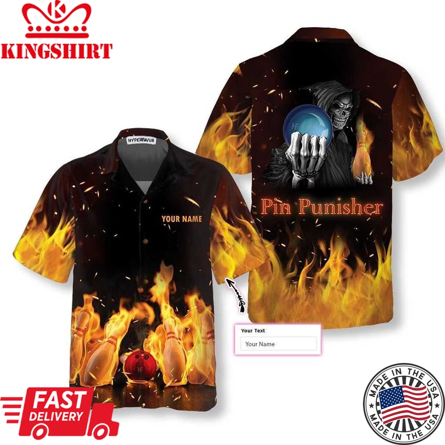 Pin Punisher Bowling Custom Name Aloha Trendy Hawaiian Shirts For Men & For Women