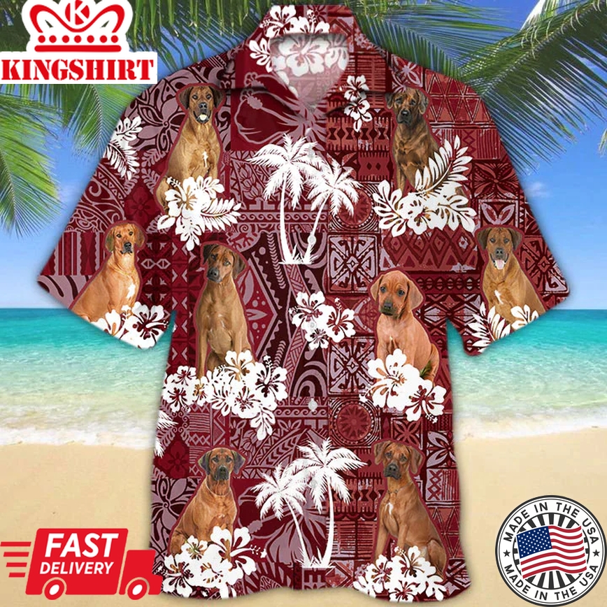 Rhodesian Ridgeback Trendy Hawaiian Shirt, Gift For Dog Lover Shirts, Men's Trendy Hawaiian Shirt, Summer Hawaiian Aloha Shirt