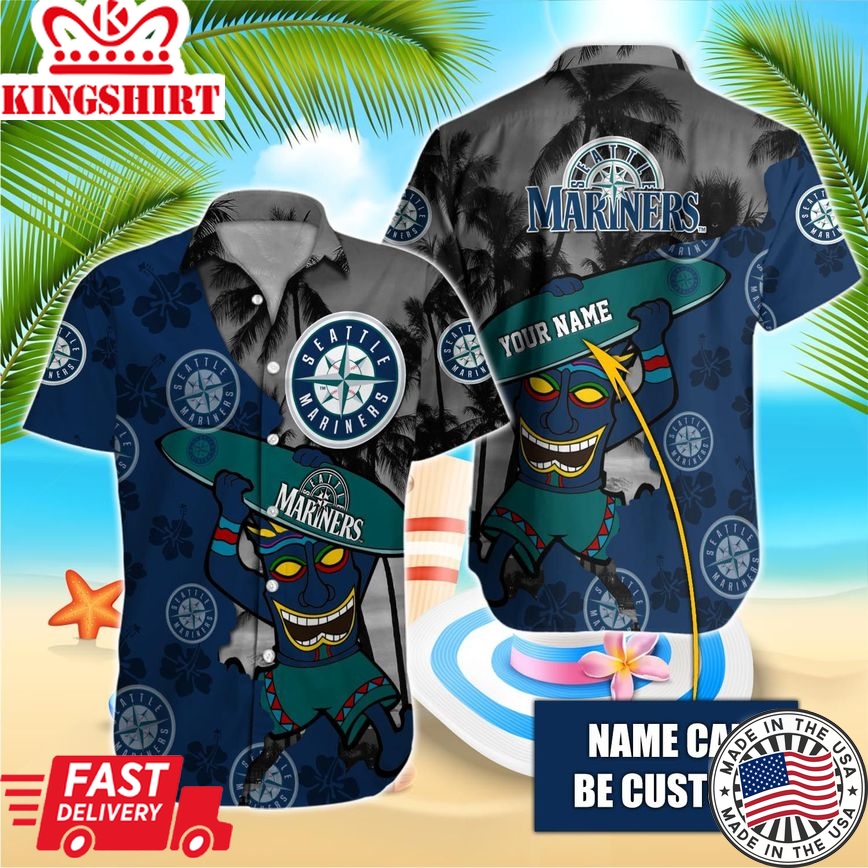 Seattle Mariners Tropical Beach Shirt Custom Name