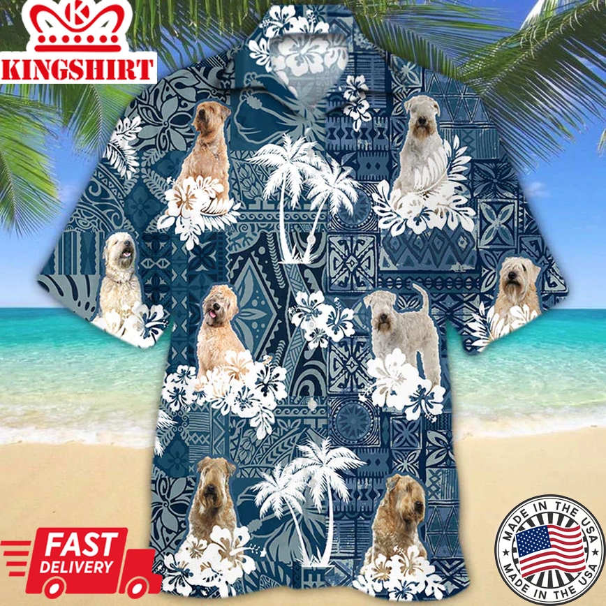 Soft Coated Wheaten Terrier Trendy Hawaiian Shirt