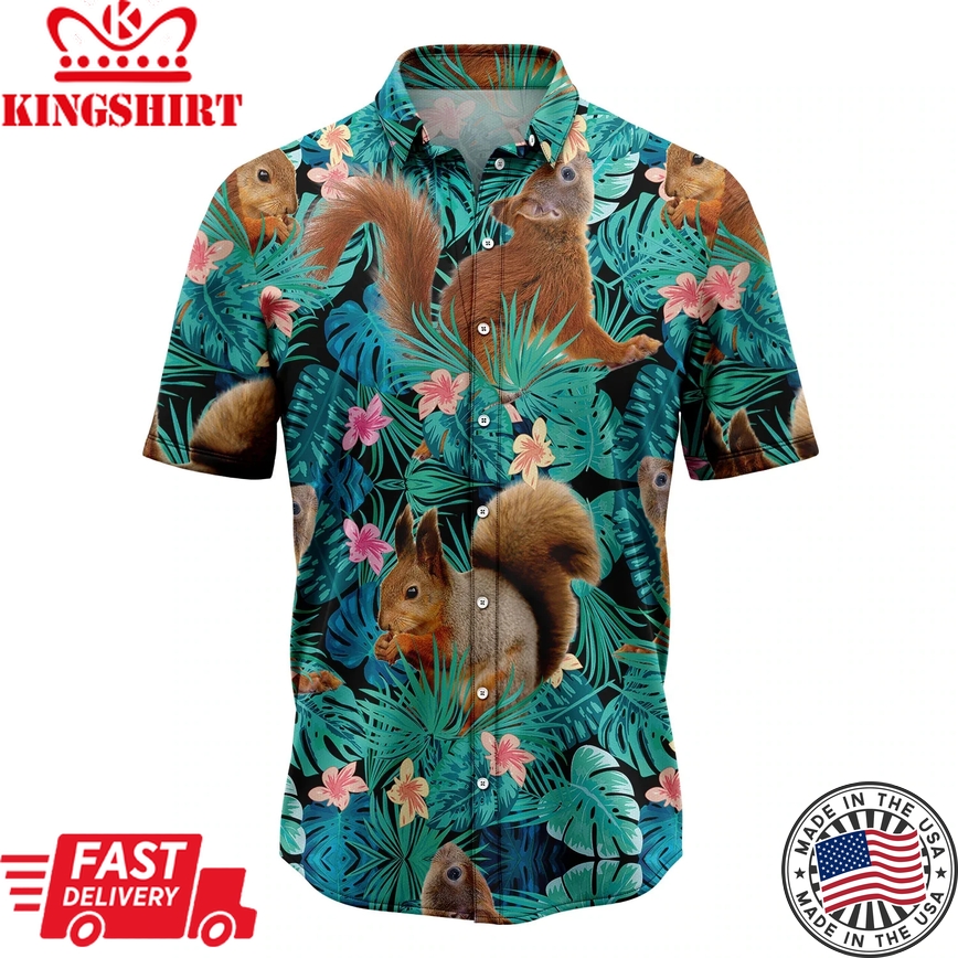 Squirrels Tropical Hawaii Shirt, Summer Trendy Hawaiian Shirts For Men, Women Aloha Beach Shirt