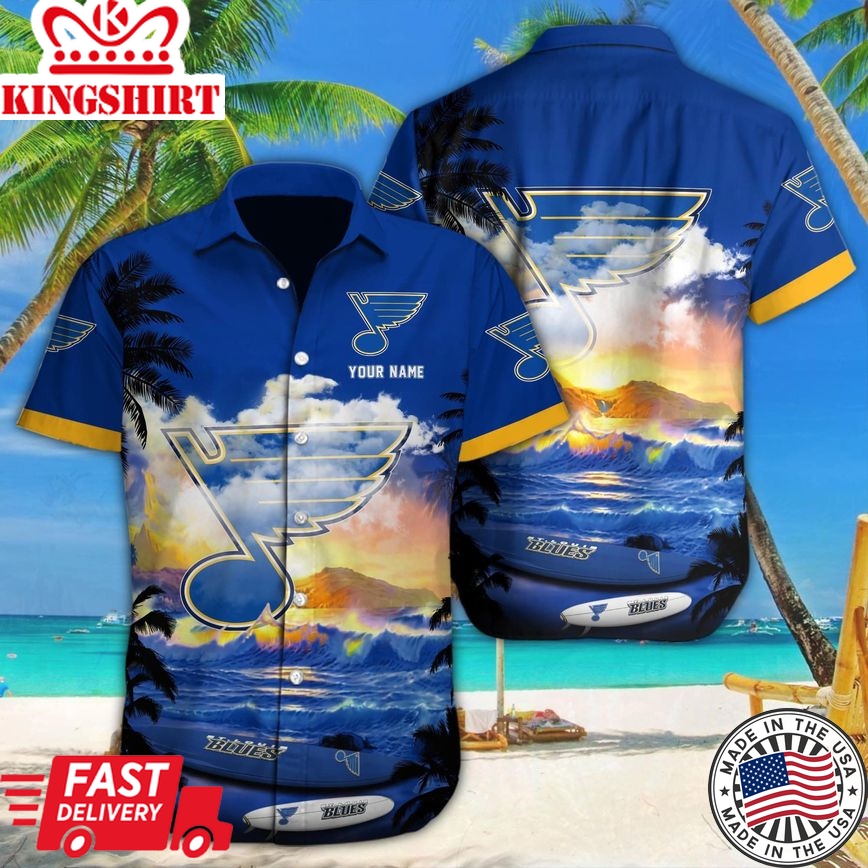 St. Louis Blues Valor Enveloped in Hawaiian Custom Outfit