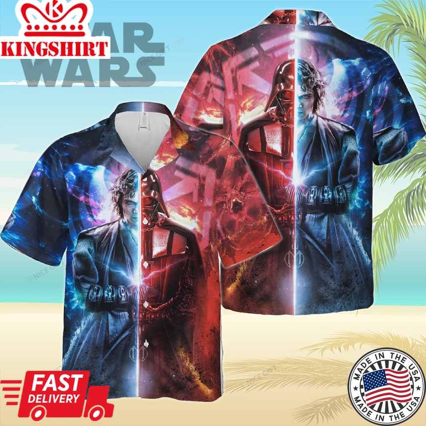 Star Wars 3D Hawaiian Attire with Darth Vader's Aura