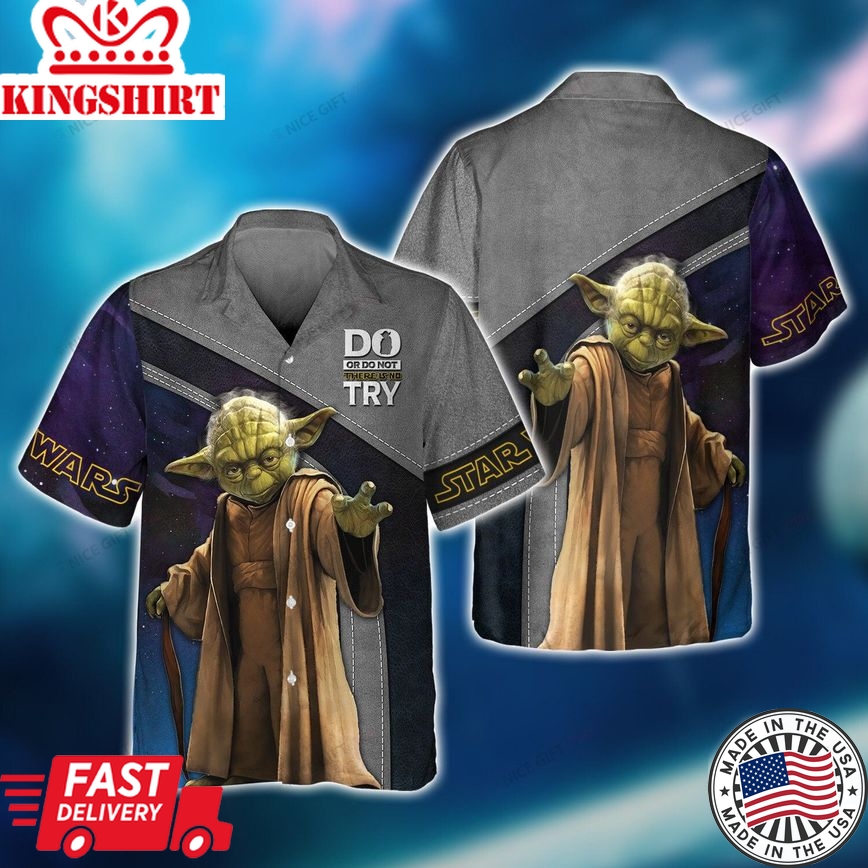 Star Wars Yoda's Wisdom Blooms on a Hawaiian 3D Shirt