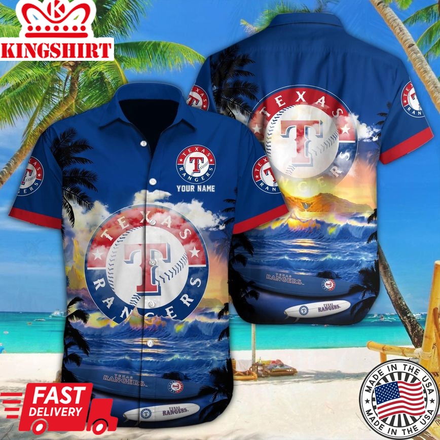 Texas Rangers Aloha Vacation Shirt Custom Name