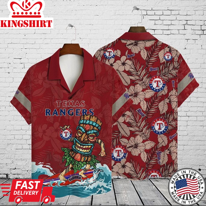 Texas Rangers Unique Hawaiian Shirt with All Over Print