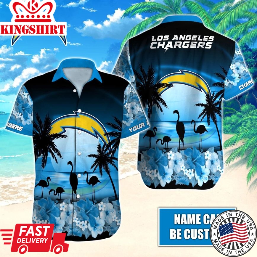 The Heartbeat of Los Angeles Chargers in Hawaiian Tee