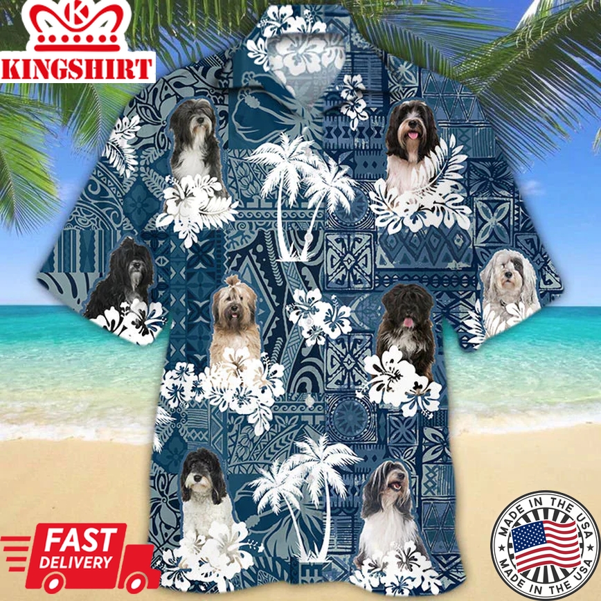 Tibetan Terrier Trendy Hawaiian Shirt