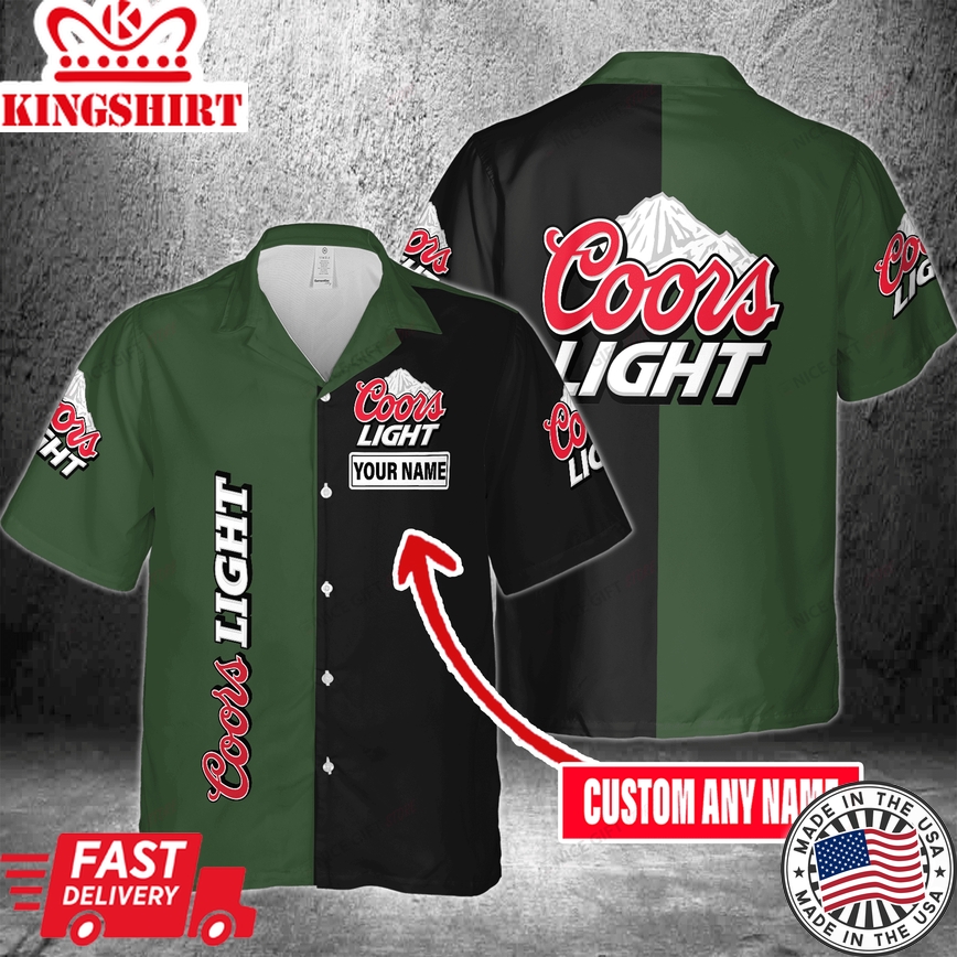 Tropical Beach Shirt Coors Light with Custom Name