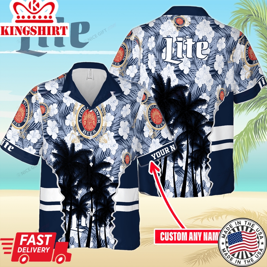 Tropical Miller Lite Shirt Featuring Custom Name