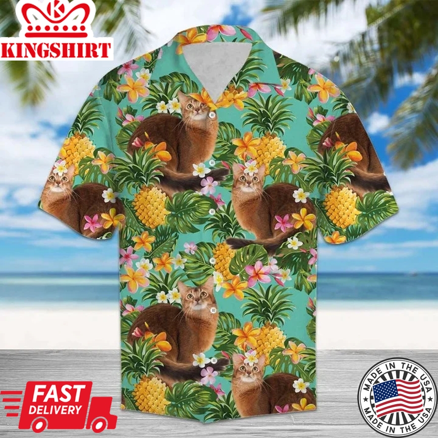 Tropical Pineapple And Plumeria With Somali Trendy Hawaiian Shirt