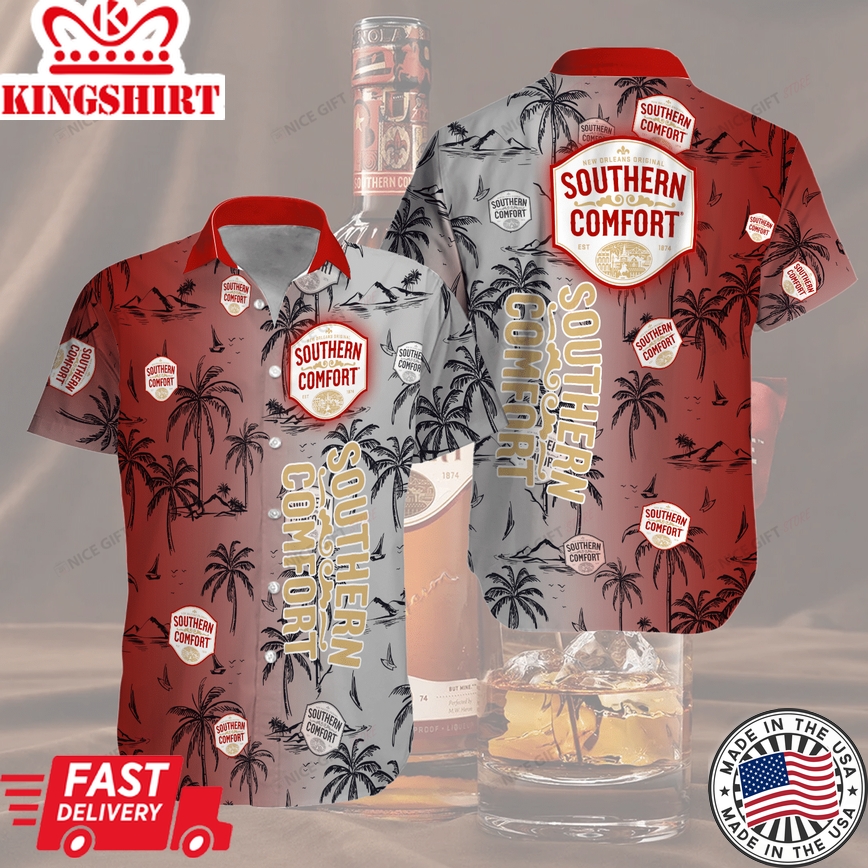 Unique Southern Comfort Hawaiian Flair Aloha Shirt