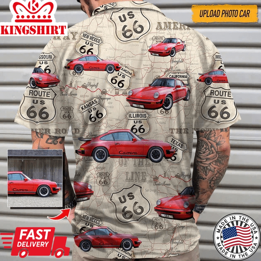 Upload Car Photo Trendy Hawaiian Shirt, Car Short-Sleeve Trendy Hawaiian Shirt,Hawaii Shirt For Men