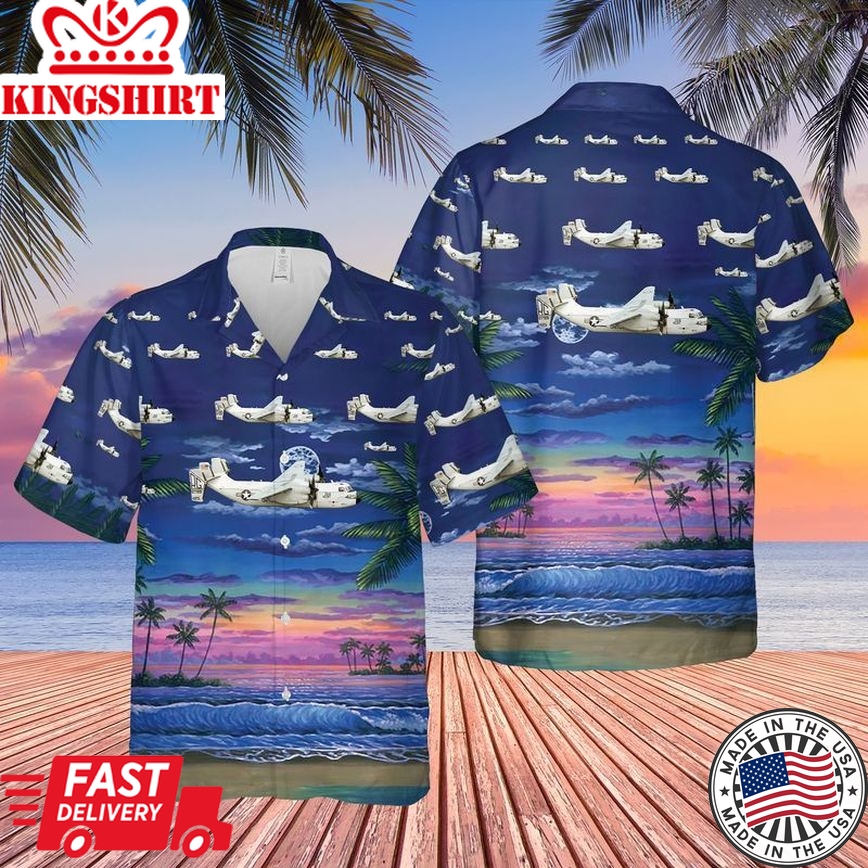 Us Navy Grumman C-2A Greyhound Of Vrc-50 Trendy Hawaiian Shirt, Short Sleeve Trendy Hawaiian Shirt For Men