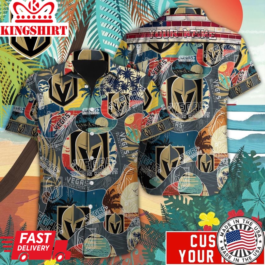 Vegas Golden Knights Custom Name Hawaiian Shirt