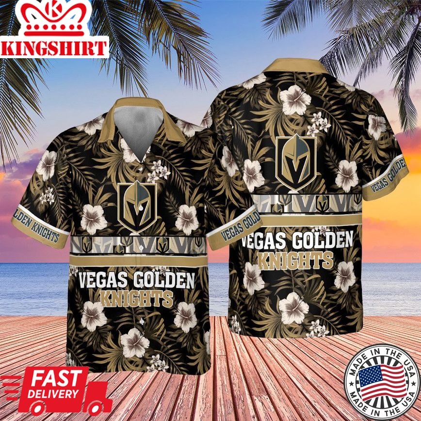 Vegas Golden Knights Hibiscus Hawaiian Shirt Edition