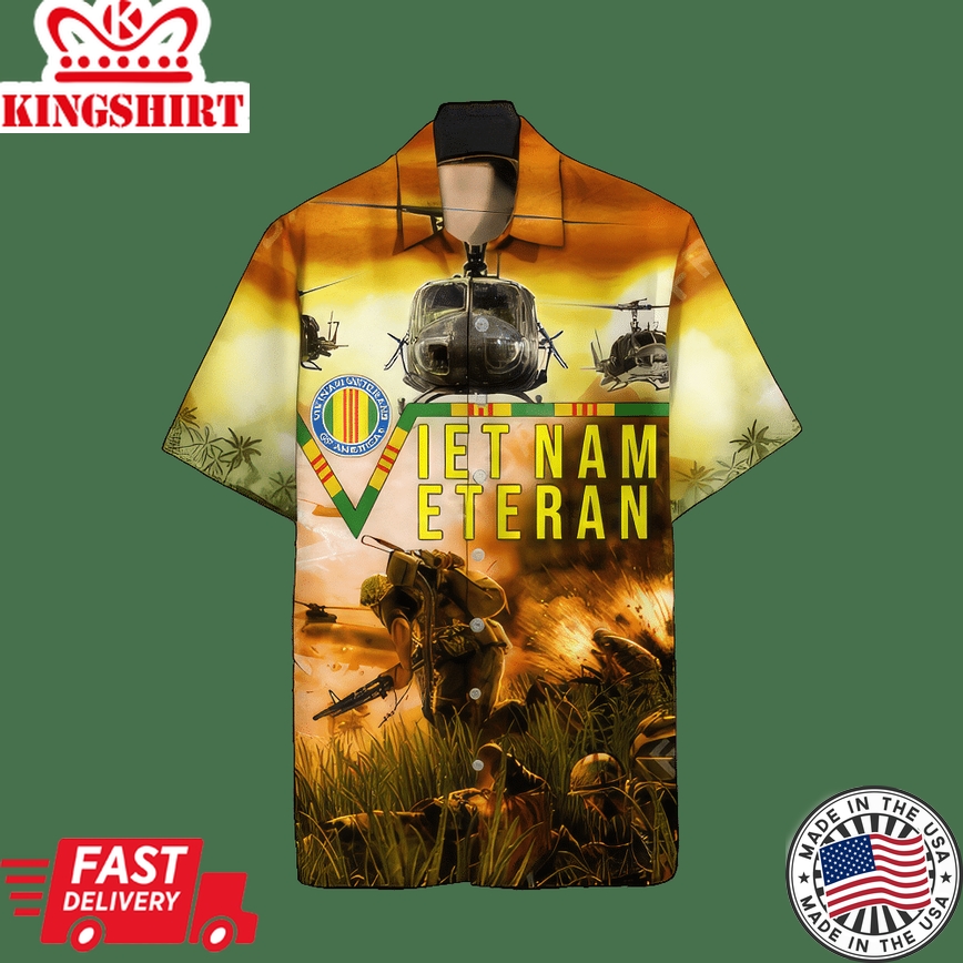 Vietnam Veteran Hawaiian Shirt Vietnam War Veteran In America Aloha Shirt Veteran Hawaii Shirt