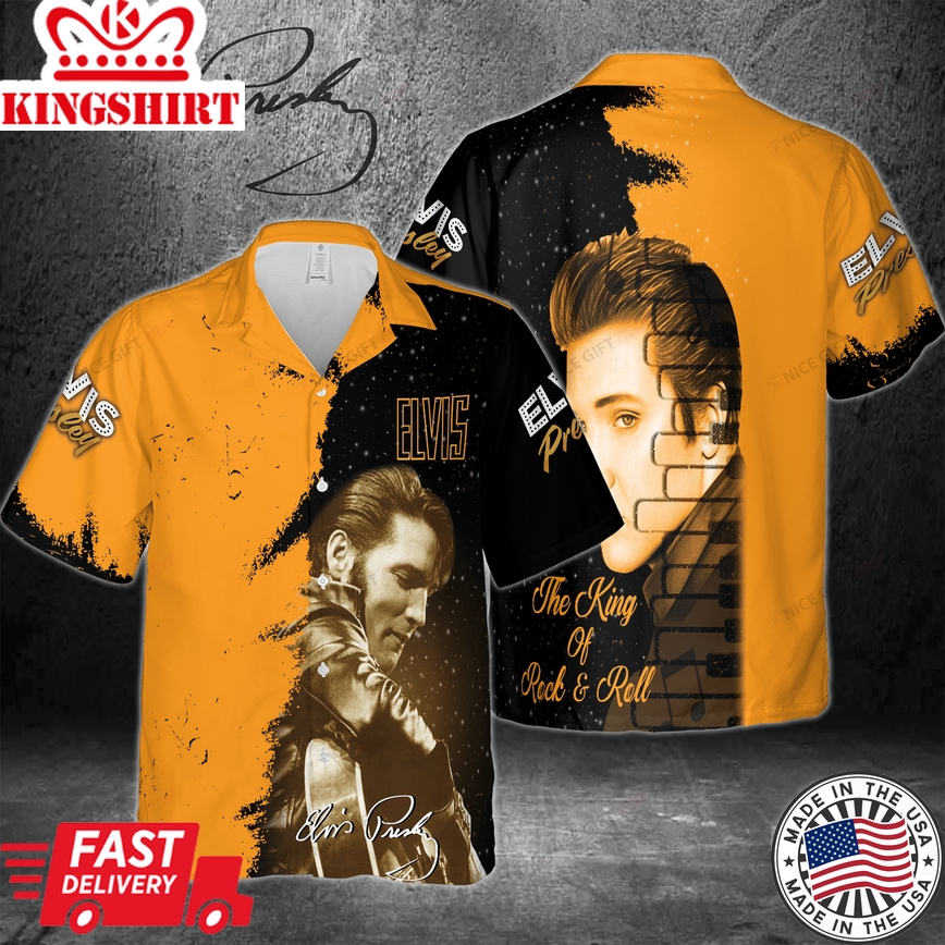 Walk with the Legend with this Elvis 3D Hawaiian Top