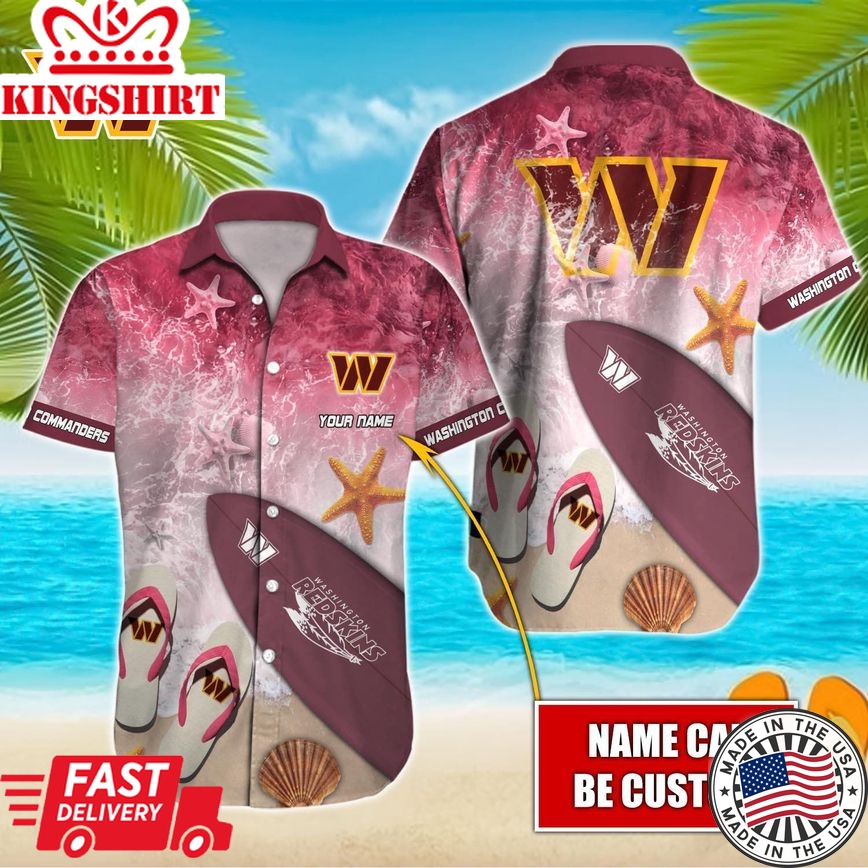 Washington Commanders Custom Name Hawaiian Shirt