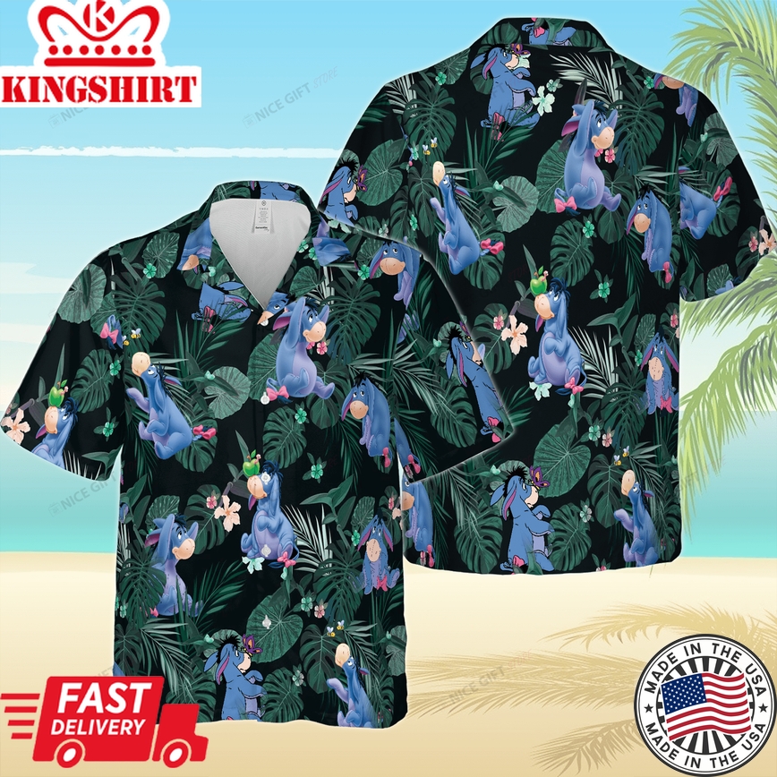 Winnie The Pooh Eeyore Hawaiian 3D Shirt